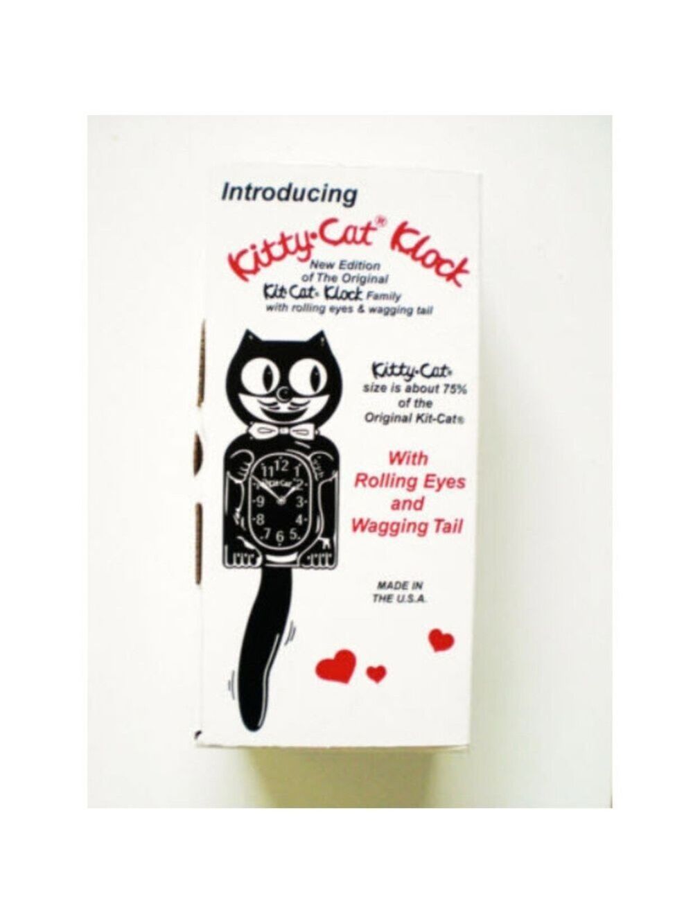Classic Black Kitty-Cat Kit-Cat clock Kat Klock - Picture 4 of 5